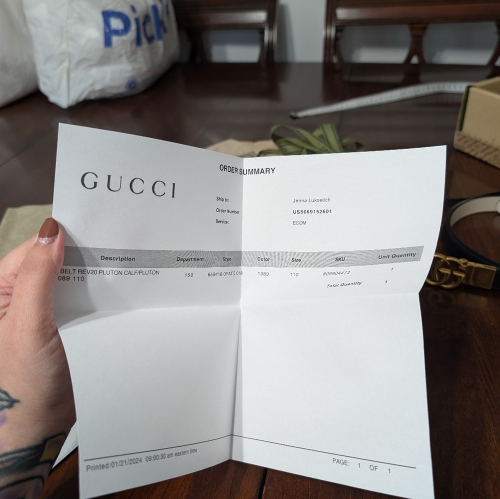 Gucci Marmont Reversible Thin Belt Size 110 - Picture 11 of 16